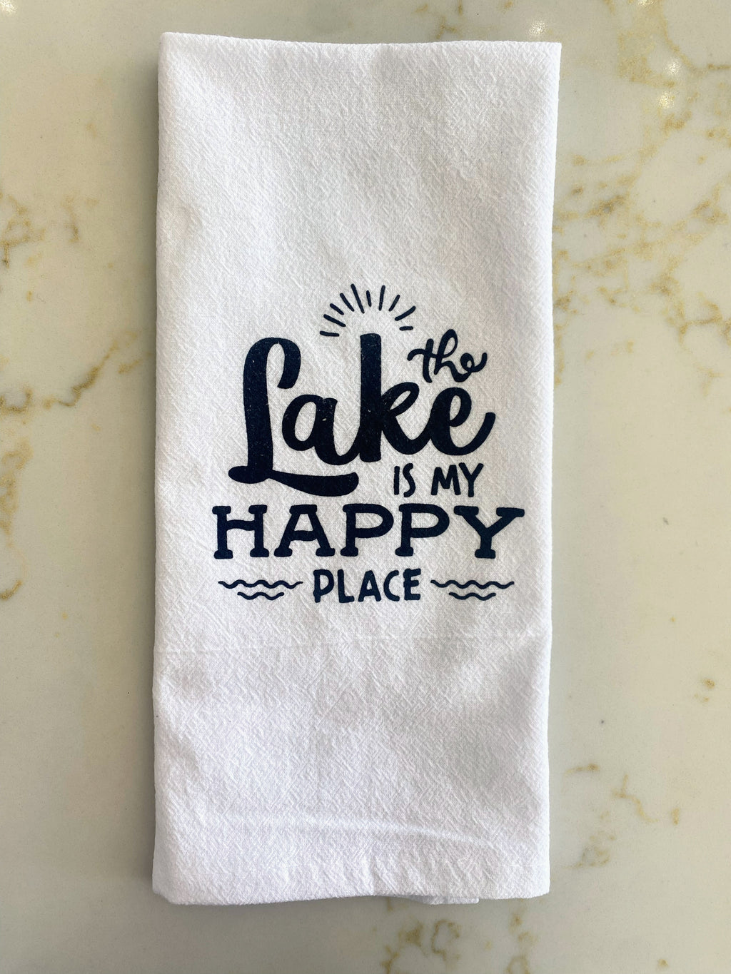 The Lake Is My Happy Place Kitchen Towel