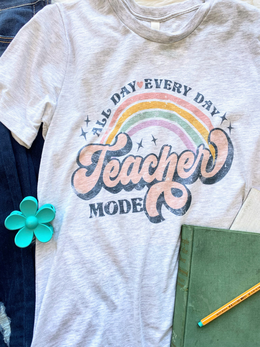 Teacher Mode Rainbow Graphic Tee