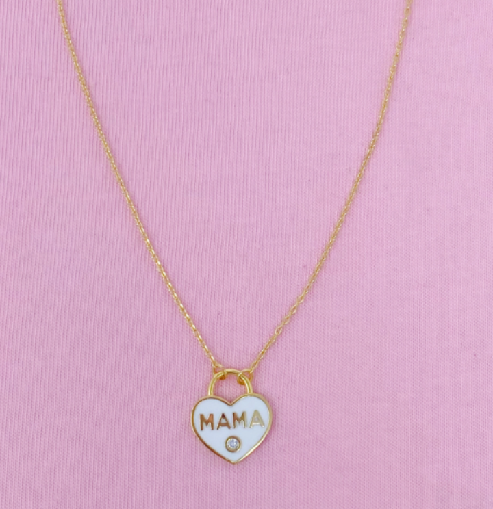 Mama Heart Lock Necklace